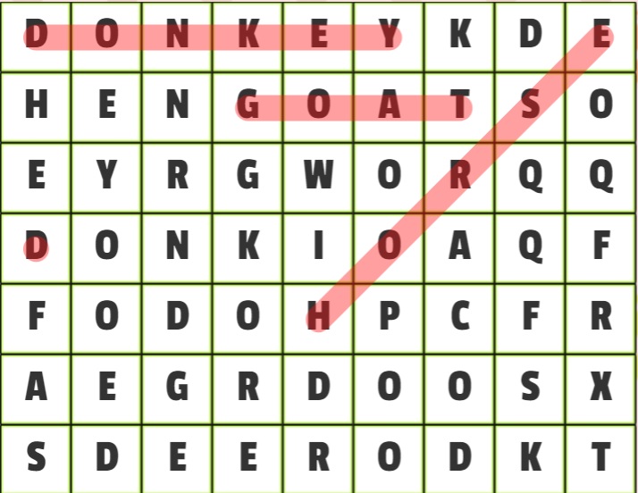 Animals Word Search